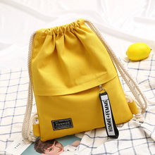Load image into Gallery viewer, 1PC New Fashion Canvas School Bags Drawstring Backpack Bag Portable Casual String Knapsack for Women Men Mochila Saco BackpacK