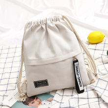 Load image into Gallery viewer, 1PC New Fashion Canvas School Bags Drawstring Backpack Bag Portable Casual String Knapsack for Women Men Mochila Saco BackpacK