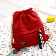 Load image into Gallery viewer, 1PC New Fashion Canvas School Bags Drawstring Backpack Bag Portable Casual String Knapsack for Women Men Mochila Saco BackpacK