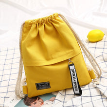 Load image into Gallery viewer, 1PC New Fashion Canvas School Bags Drawstring Backpack Bag Portable Casual String Knapsack for Women Men Mochila Saco BackpacK