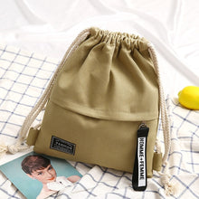 Load image into Gallery viewer, 1PC New Fashion Canvas School Bags Drawstring Backpack Bag Portable Casual String Knapsack for Women Men Mochila Saco BackpacK
