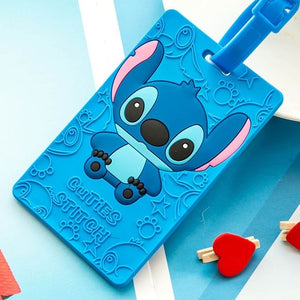 Kawaii Stitch Doraemon Suitcase Luggage Tag Cartoon ID Address Holder Baggage Label Silica Ge Identifier Cute Travel Accessories