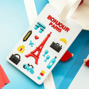 Kawaii Stitch Doraemon Suitcase Luggage Tag Cartoon ID Address Holder Baggage Label Silica Ge Identifier Cute Travel Accessories